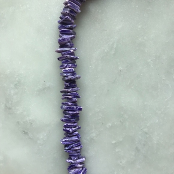 Vintage Purple Puka Seashell Necklace - Picture 4 of 4